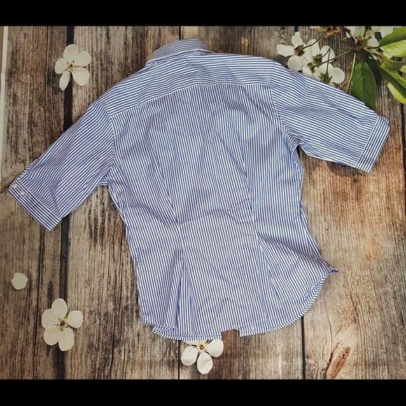 🌸HP!🌸Ralph Lauren Sport Striped Button Front Top - Picture 2 of 5